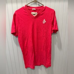 Abercrombie & Fitch Men's V-Neck Short Sleeve Tee - Bright Pink